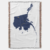 Alaska vorm in vlag kleuren deken (Voorkant Verticaal)