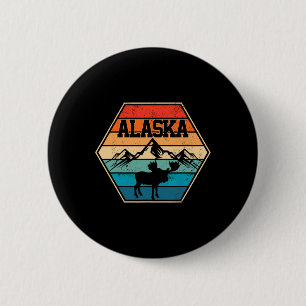 Alaska VS Berg Wandelen Retro Cadeau Ronde Button 5,7 Cm