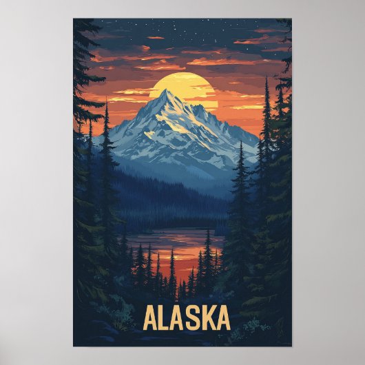 Alaska VS Kunst Vintage Reizen Poster (Voorkant)