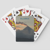 Alaska vulkaan bij zonsondergang pokerkaarten (Achterkant)