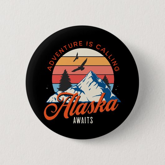 Alaska Wacht! Ronde Button 5,7 Cm (Voorkant)