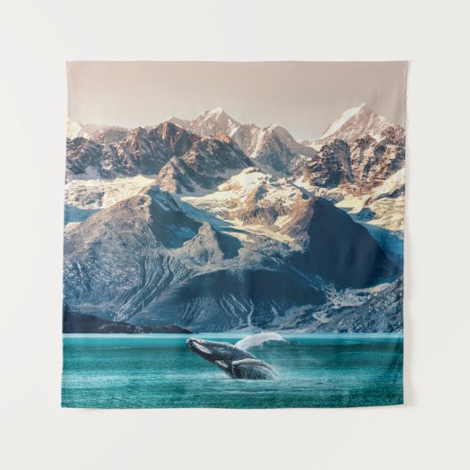 Alaska walvis kijken: boot excursie. wandkleed (Voorkant)