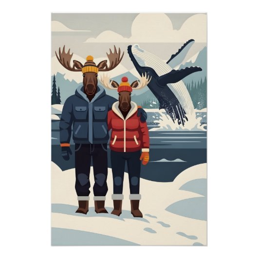 Alaska walvis spotten fotobom poster (Voorkant)