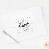 Alaska Walvissen Vierkante Sticker (Envelop)