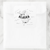 Alaska Walvissen Vierkante Sticker (Tas)