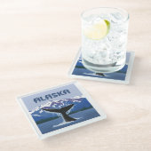 Alaska | Walvissprookje Glazen Onderzetter (Schuin)