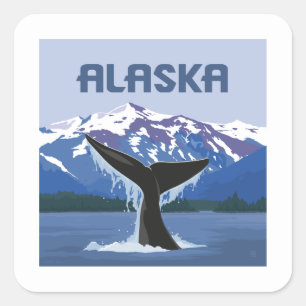 Alaska Walvissprookje Vierkante Sticker