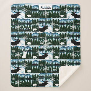 Alaska Waterverf bergen Landschap Med Sherpa Deken