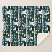 Alaska Waterverf bergen Landschap Med Sherpa Deken (Voorkant (horizontaal))