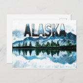 Alaska Waterverf Mountain Landscape Adventure Briefkaart (Voorkant / Achterkant)