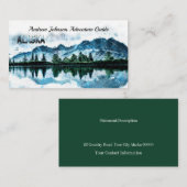 Alaska Waterverf Mountain Landscape Adventure Visitekaartje (Voorkant / Achterkant)