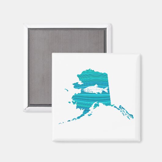 Alaska Wave Salmon Vist Magneet (Voorkant / Achterkant)