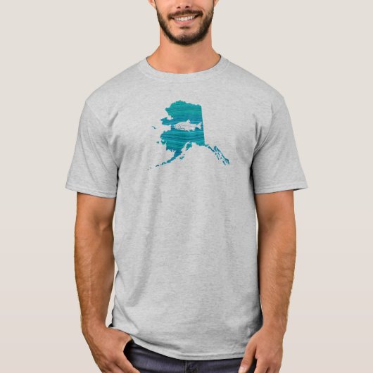 Alaska Wave Salmon Vist T-shirt (Voorkant)
