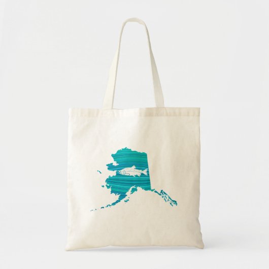 Alaska Wave Salmon Vist Tote Bag (Voorkant)