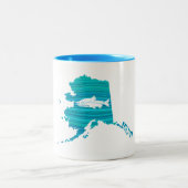 Alaska Wave Salmon Vist Tweekleurige Koffiemok (Center)