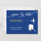 Alaska Wedding Save the Date Kaart, Map Magnetische Uitnodiging (Voorkant)