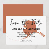 Alaska Wedding Terracotta Save The Date (Voorkant / Achterkant)