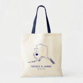 Alaska Wedding Welcome Bag Tas, Destination Map Tote Bag (Voorkant)