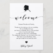 Alaska Wedding Welcome Letter & Itinerary Card Programmakaart (Voorkant)
