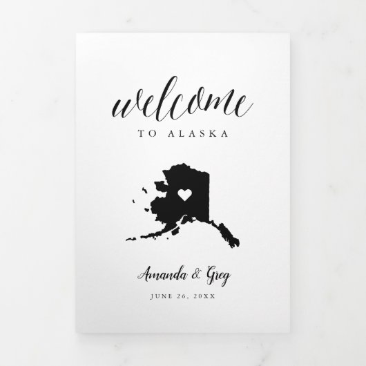 Alaska Wedding Welcome Letter & Itinerary Drieluik Programma (Cover)