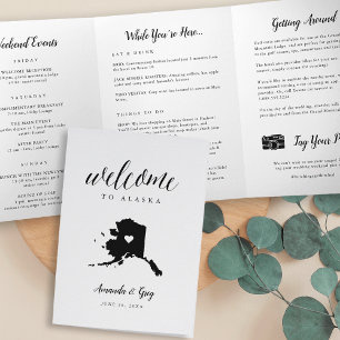 Alaska Wedding Welcome Letter & Itinerary Drieluik Programma