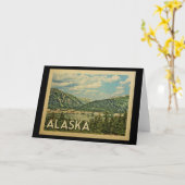 Alaska Wenskaart Vintage Travel Kaart (Gele Bloem)