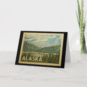 Alaska Wenskaart Vintage Travel Kaart
