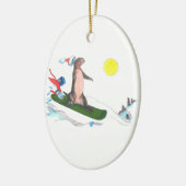 Alaska Whimsical Kerstmis Wildlife Ovaal Ornament (Links)