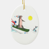 Alaska Whimsical Kerstmis Wildlife Ovaal Ornament (Achterkant)