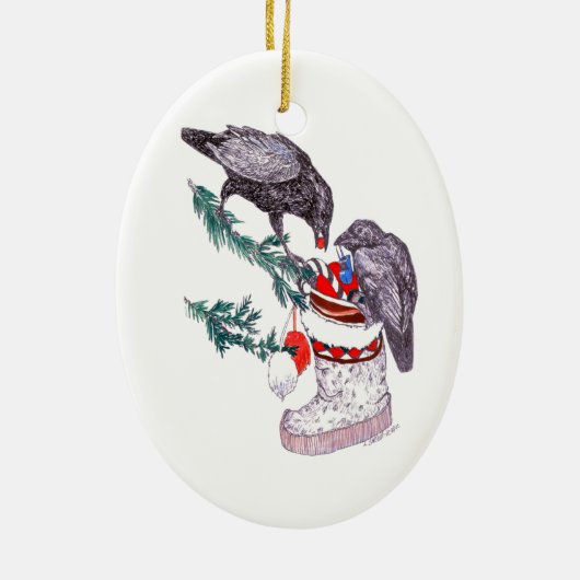 Alaska Whimsical Wildlife Kerstannament Keramisch Ornament (Achterkant)