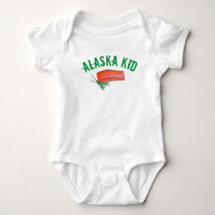 ALASKA Wild Alaskan Salmon Fish Filet Seafood Food Romper