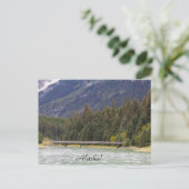 Alaska, wilde natuur, bergen, rivier, postKaart (Staand voorkant)