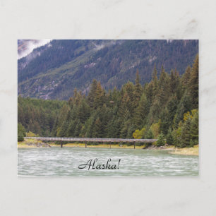 Alaska, wilde natuur, bergen, rivier, postKaart