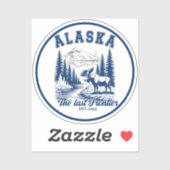 Alaska Wilderness Moose Art Sticker (Vel)