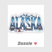 Alaska Wilderness Sticker | Winter Cabin Landscape (Vel)
