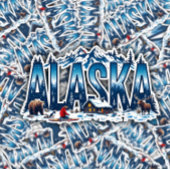 Alaska Wilderness Sticker | Winter Cabin Landschap