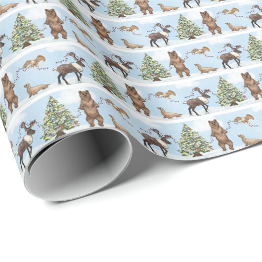 Alaska Wildlife Holiday Wrapping Paper Cadeaupapier (Rol Hoek)