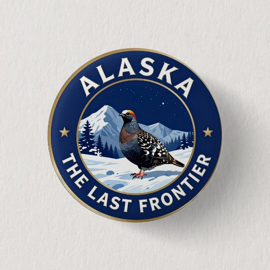 ❄️ Alaska Willow Ptarmigan Frontier Ronde Button 3,2 Cm (Voorkant)