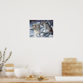 Alaska wolf paar in de winter poster (Keuken)