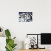 Alaska Wolf Paar tijdens winter poster (Thuiskantoor)