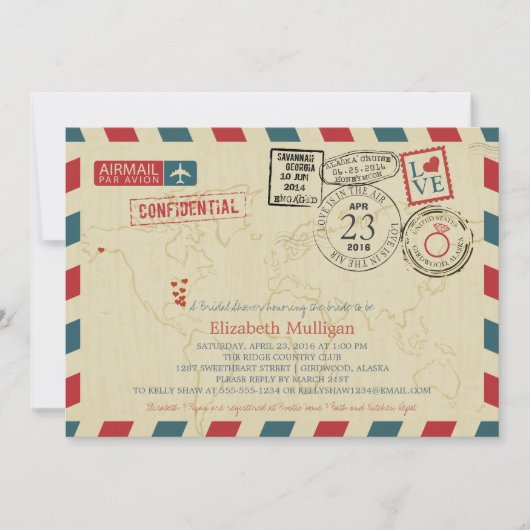 Alaska World Traveller Airmail | Vrijgezellenfeest Kaart (Voorkant)