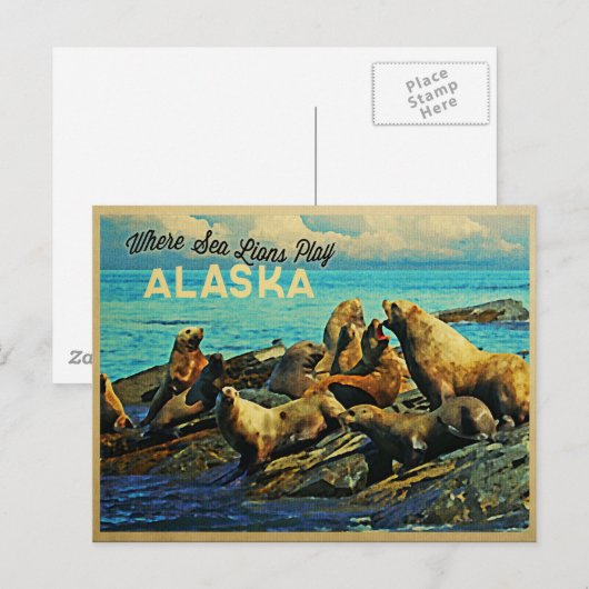 Alaska Zee Lions Briefkaart (Voorkant / Achterkant)