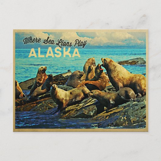 Alaska Zee Lions Briefkaart (Voorkant)