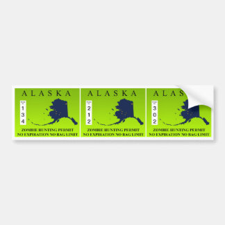 Alaska Zombie Hunting Permit Bumpersticker
