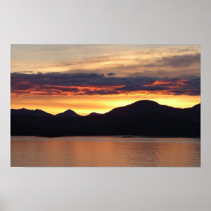 Alaska Zonsondergang I Mooie Alaska fotografie Poster