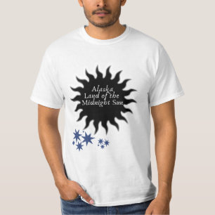 Alaska Zwarte Middernachtzon Kunst T-shirt