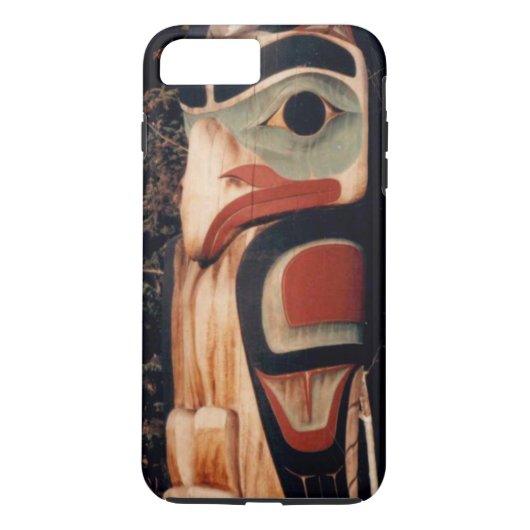 Alaskaans Gesneden Totempaal Ontwerp Case-Mate iPhone Case (Achterkant)