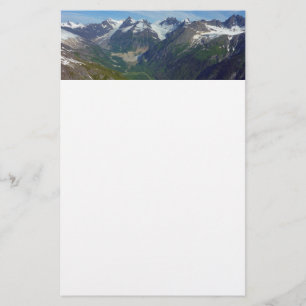 Alaskaanse door gletsjers uitgesleten vallei briefpapier