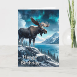 Alaskaanse Eland 's Nachts Natuur Verjaardag  Kaart