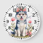 Alaskaanse Husky Grote Klok (Voorkant)